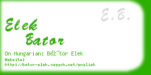 elek bator business card